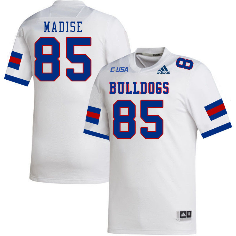Men-Youth #85 Adem Madise Louisiana Tech Bulldogs 2023 College Football Jerseys Stitched Sale-White